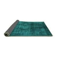 thumbnail image 2 of Ahgly Company Indoor Round Oriental Turquoise Blue Industrial Area Rugs, 7' Round, 2 of 4