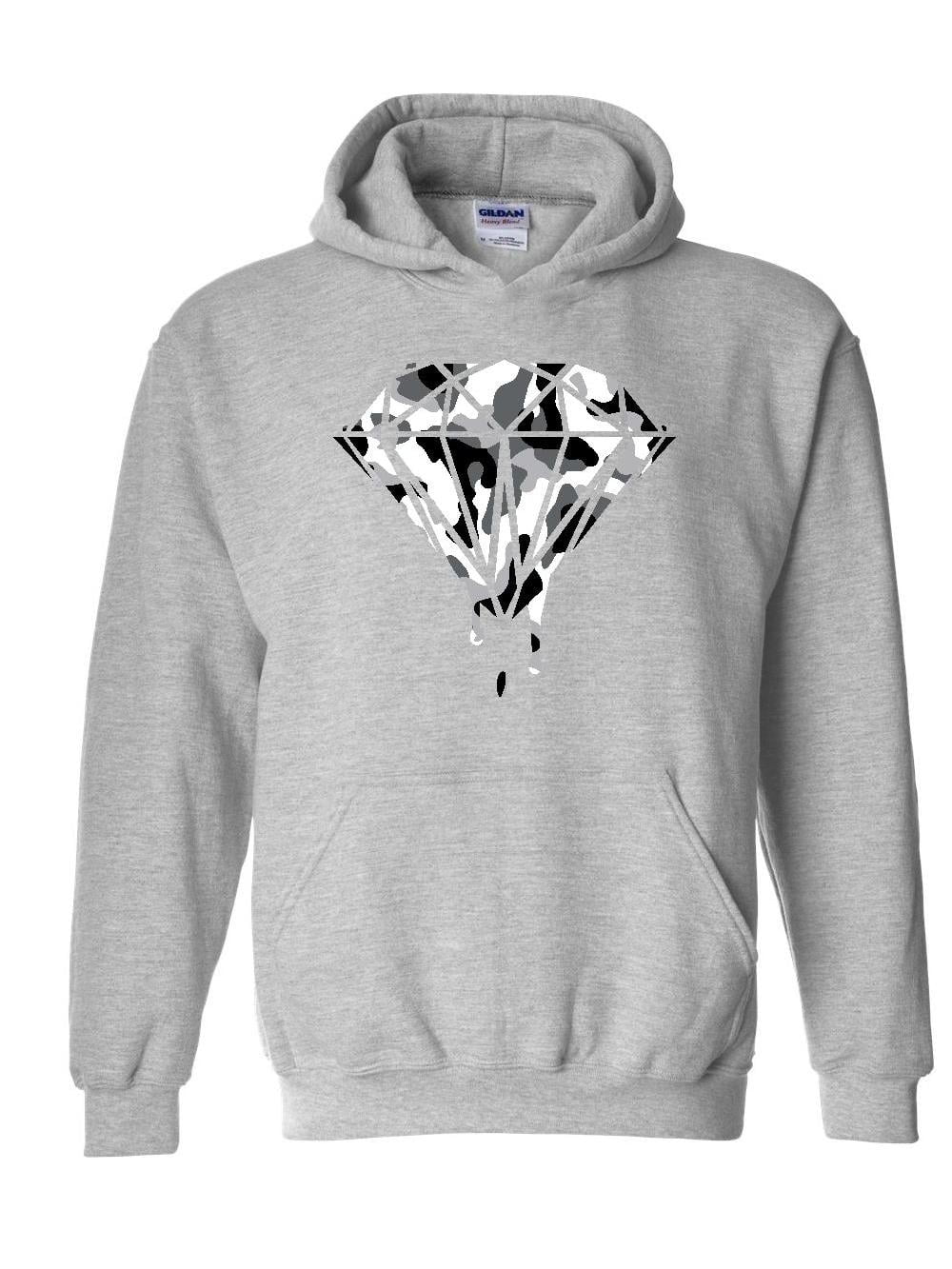 White Camo Diamond Dripping Unisex Crewneck Snow Sweater