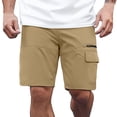 thumbnail image 1 of Pantalones cortos informales elásticos para hombre - Múltiples bolsillos - Spandex, cintura elástica, ropa urbana, tallas S-XXXL, 1 of 7