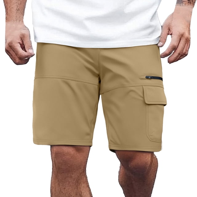 Pantalones cortos informales elásticos para hombre - Múltiples bolsillos - Spandex, cintura elástica, ropa urbana, tallas S-XXXL
