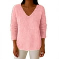 thumbnail image 6 of Fleece Pullover Women Fuzzy Cozy Sweaters for Women V Neck Sweatshirts Thermal Warm Oversized Tops, 6 of 6
