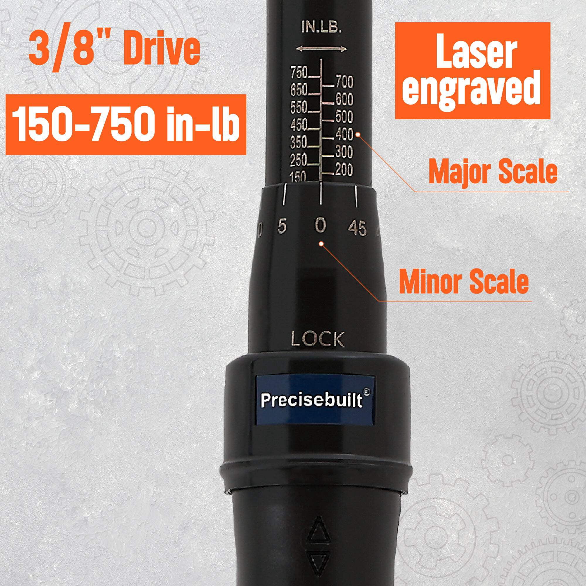 Precisebuilt 3/8" Drive 150-750 in-lb Click Tech Torque Wrench