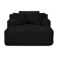 thumbnail image 5 of Living Room Compressed Chaise Lounge Foam Sofa Bed, Fluffy Corduroy Upholstered Cloud Couch with Deep Seat (Black), 5 of 10