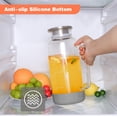 thumbnail image 2 of Glass Pitcher with Lid, 2 Liter Water Carafe with Silicone Base and Precise Scale Line, Ice Tea Pitcher for Fridge, Anti-Slip Glass Jug for Sun Tea Juice Coffee Milk Beverage, 2 of 7