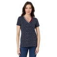 thumbnail image 1 of Camiseta Tommy Hilfiger de manga corta con cuello en V y lunares para mujer, 1 of 3
