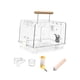 thumbnail image 5 of Jaula ligera para pájaros con carcasa de acrílico y asa para alimentación de aves. Todo el juego, 5 of 9