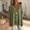Green, variant on Women's Ruffle Decor V-Neck Top – Casual Three-Quarter Sleeve Flowy Bohemian Style Shirt for Vacation & Home Wear Green,S