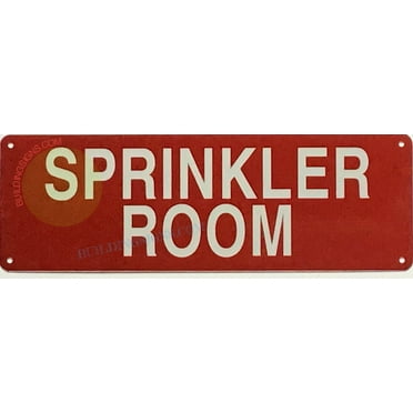 SPRINKLER ROOM SIGN((4x12,RED,ALUMINUM) -ref19722