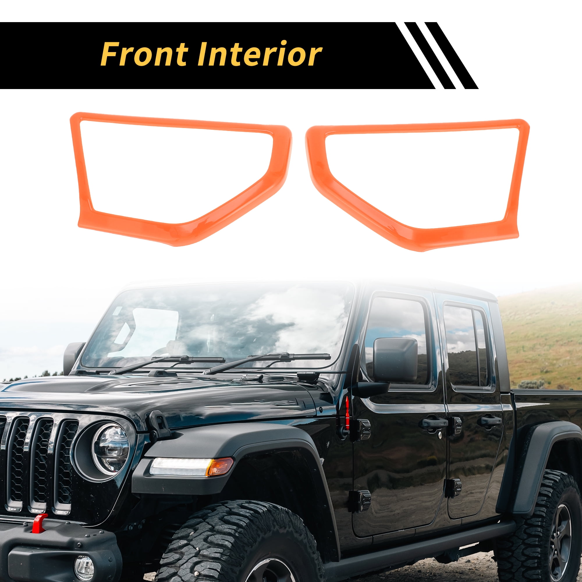 Unique Bargains 1 Pair A Pillar Speaker Cover Trim for Jeep Wrangler JL JLU 18-24 Window A Pillar Front Speaker Cover Stereo Audio Frame Trims ABS Orange