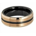 thumbnail image 4 of Tungsten Rings for Men Wedding Bands for Him Womens Wedding Bands for Her 6mm Two-tone Black With Brushed Rose Gold, 4 of 8