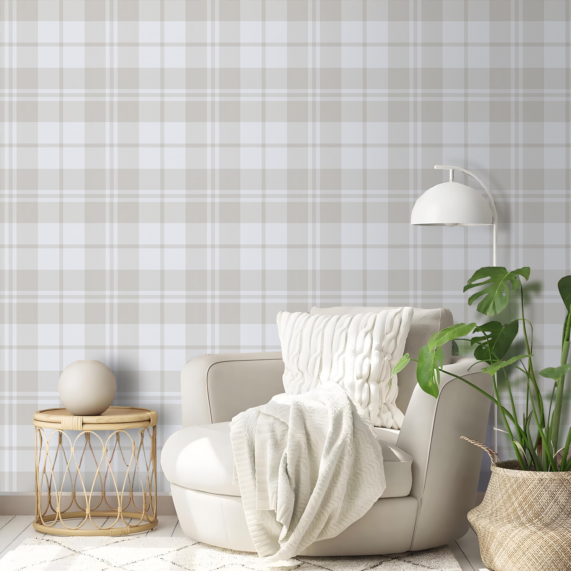 Abyssaly Plaid Peel and Stick Wallpaper 17.3 in × 393 in Modern Wall Paper Self-Adhesive Removable Wallpaper for Home Decor