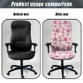 thumbnail image 4 of HELLHERO Starfish Seashell Print Office Chair Cover, Stretchable Elastic Desk Chair Cover, Dustproof Seat Slipcover for Office Chair, Pink, 4 of 7