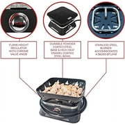 Outland Living Firecube 805 Portable 14-Inch Square Propane Gas Fire Pit for Camping with Cover, Carry Kit and Lava Rock Stones, 58,000 BTU, Black