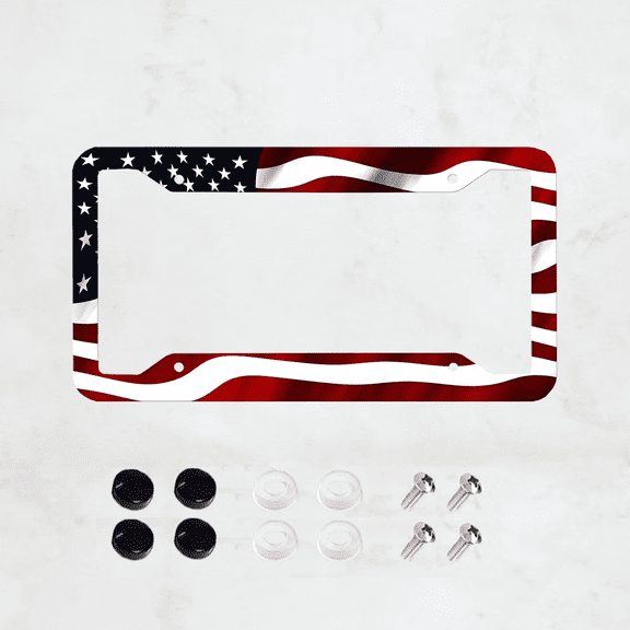 American license plate frame, color license plate frame, front and rear license plate covers, 4 holes with screws, standard size 12x6 inches