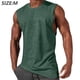thumbnail image 2 of Camisetas sin mangas para hombre, cuello redondo, lisas, holgadas, camisetas deportivas para entrenamiento, camisetas sin mangas para correr, color verde, 2 of 6