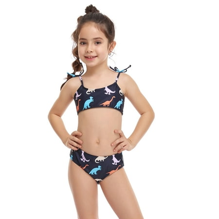 

Baby Girl Summer Swimsuit Toddler Kids Little Girls Ruffles Dinosaur Two Piece Swimsuit Bathing Suit Beach Wear Swimwear Bikini Set 10-12 Years