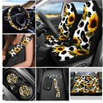 thumbnail image 2 of Yuyamidu Cow Print Car Seat Covers Full Set Sunflower Steering Wheel Cover Seat Belt Pad Cover Cup Holders Lip Gloss Holder Keychain Wristlet Strap Car Decoration, 12 PCS, 2 of 6