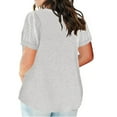 thumbnail image 3 of Olyvenn Womens 2 Pack Plus Size Tops V Neck Dressy Blouses Casual Loose Fit Tunic Tops Solid Color Short Sleeve Summer Shirts White XXXXL, 3 of 4