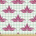 thumbnail image 2 of Floral Fabric by the Yard, Image of Silhouettes of Lotus Flowers in Continuous Pattern on Plain Background, Decorative Upholstery Fabric for Sofas and Home Accents, White Hot Pink by Ambesonne, 2 of 5