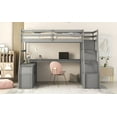 thumbnail image 3 of Harper & Bright Designs Twin Size Loft Bed with Desk and Stairs, Gray, 3 of 11