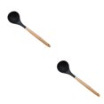 thumbnail image 3 of relayinert Kitchenware Wooden Handle Silicone Shovel Spoon Colander Brush Spatula Tool Spoon 2Set, 3 of 6