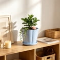 thumbnail image 2 of Yhmxh Plastic Plants Pots with Matching Drainage Saucers, Cute Round Flower Planter Containers, Lightweight Indoor Outdoor Plants Pots for Pothos, Flowers, Balcony Windowsill Garden Planting Decor, 2 of 4
