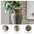 thumbnail image 3 of Brickmen Antique Indoor 15" Ceramic Tabletop Vase Wide Mouth Artisan Style Earthy  Antiqued Finish Gray Light Brown, 3 of 6
