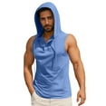 thumbnail image 2 of Lightning Sales of Today BiZtdJrK Slim Tunic for Man Sleeveless Track Gym Hooded Tank Tops Solid Casual Button Henley Shirts 2025 Bodybuilding Muscle Fit Vest Shirt Blue M, 2 of 8