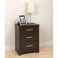 thumbnail image 2 of Home Square Tall 3 Drawer Nightstand in Espresso Finish - Set of 2, 2 of 5
