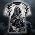 thumbnail image 2 of Halloween Gift for Men Graphic Halloween Short Sleeve T Shirt with Casual Crew Neck Top for Everyday Wear and Seasonal Parties Black L, 2 of 4