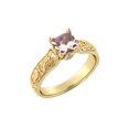 thumbnail image 2 of 3.06 Carat natural peach/pink VS Morganite Ring with Diamonds 14k Yellow Gold Vintage Hand Engraved Designer, 2 of 4