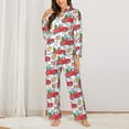 thumbnail image 2 of Pajamas for Women Set - Watercolor Red Truck Fir Tree Comfy Long Sleeve Button Up Pajama Sets for Women 2 Piece, Soft Sleepwear Nightwear Pjs Lounge Sets for Women with Pockets, 2 of 6