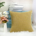 thumbnail image 4 of Unique Bargains Texture Solid Decorative Throw Pillow Cover Yellow 18" x 18", 4 of 8