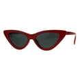 thumbnail image 2 of Womens Classic Narrow Cat Eye Gothic Plastic Sunglasses Red Black, 2 of 3