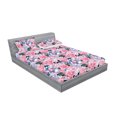 thumbnail image 2 of Vintage Birds Fitted Sheet & Pillow Sham Set, Dreamy Aura Flowers and Music Themed Nostalgic Backdrop Print, Decorative Printed 3 Piece Bedding Decor, Queen, Hot Pink and Pale Blue, by Ambesonne, 2 of 2