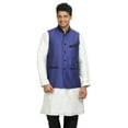 thumbnail image 1 of Saris and Things Veste Nehru Bleue pour Hommes. Ce Produit Est Fait sur Commande., 1 of 5