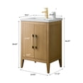 thumbnail image 5 of Vanity Art 24” Single Sink Bathroom Vanity Cabinet with Ceramic Countertop, 5 of 9