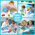 thumbnail image 4 of 9 Pcs Toy Boat Bath Toys for Toddlers with 4 Mini Car Toys and 4 Bath Boat Squirters,Pool Beach Toys Floating Ferry Boat,Birthday Gift for Boys Girls 1-4, 4 of 10