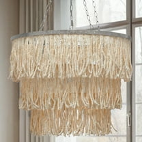 Farmhouse Chandeliers for Dining Room, Natural Fiber Light Fixtures, Rustic Pendant Lighting for Kitchen Island Living Room