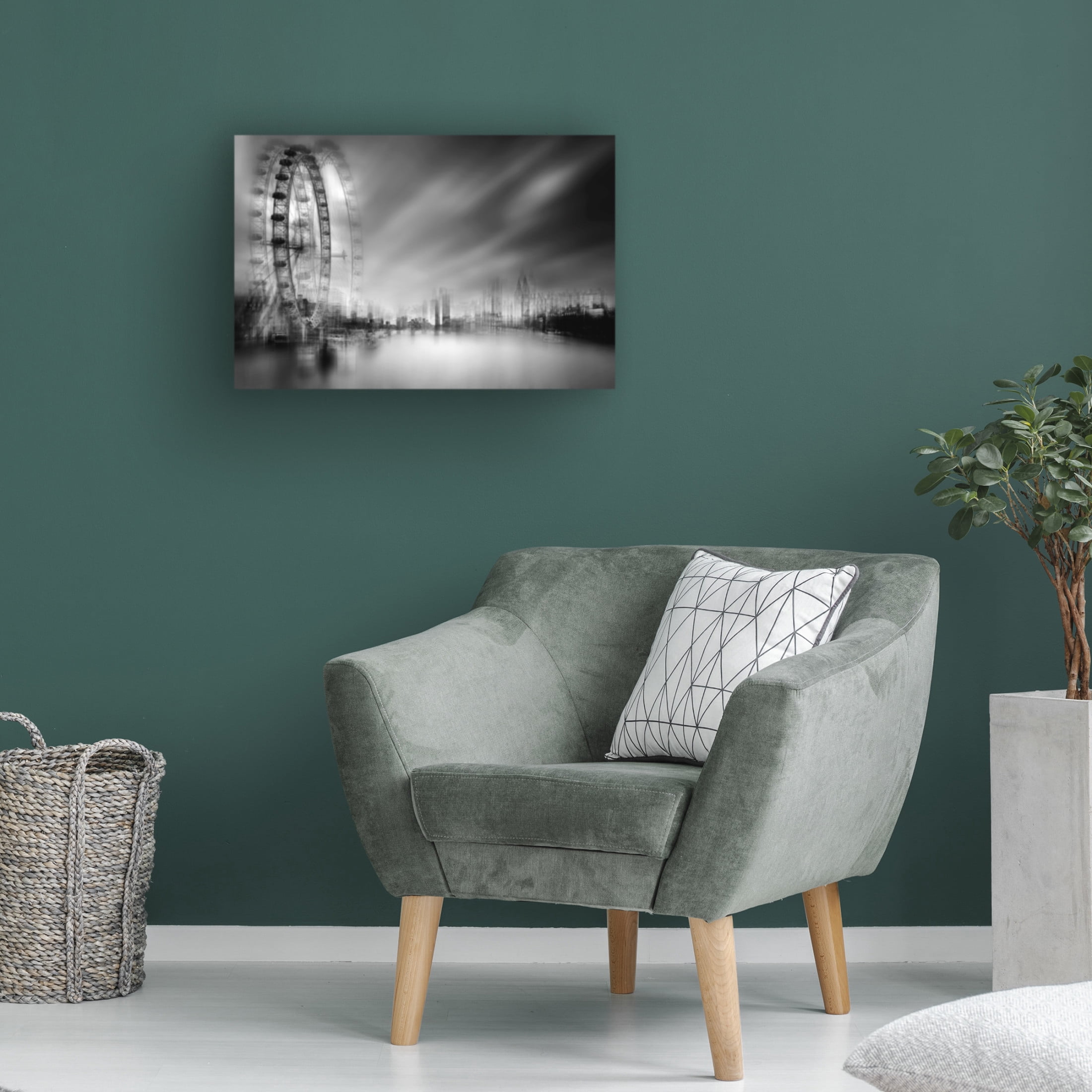 Canvas Wall Art - aRRO 'Foggy City' Wall Art for Living Room, Bedroom, or Office Décor by Trademark Fine Art - 19 x 12 Inches