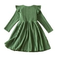 thumbnail image 7 of Zshosam Toddler Girl Dress Up Dresses Girls Dresses Kids Long Sleeve Crew Neck Dress Size 6T 7T,(Green 6-7 Years), 7 of 7