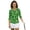 Clover Pattern, variant on Rabbit and Clover Pattern Women's Golf Polo Shirts, Quarter Zip Comfortable Ladies Golf Top 3/4 Sleeve Quick Dry Womens 3/4 Sleeve Golf Shirts