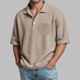 thumbnail image 2 of Bibifish Mens Polo Shirts Short Sleeve Waffle Knit Relaxed Fit Casual Shirts Pocket Daily Wear Tops, 2 of 5