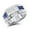White, variant on Unique Designer Band 18K Sapphire Diamond Ring for Men (White Gold Size 5.5)