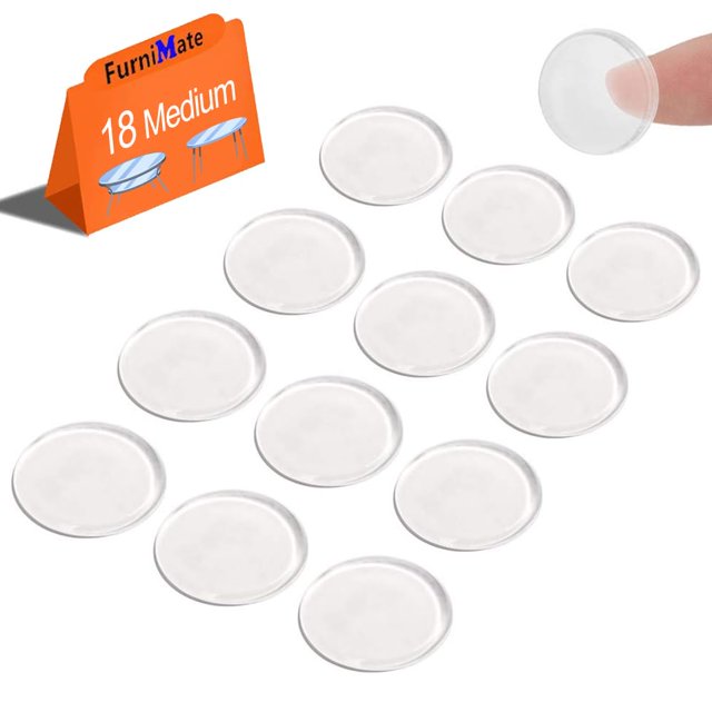 Protectores adhesivos para mesa de vidrio FURNIMATE, 18 piezas, patas de goma de 4/5 pulgadas