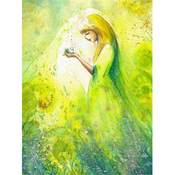 Taladro Pintura Diamante (DE9738) DIY 5D Mosaico Chica Sosteniendo Pájaro Kit De Resina Redonda Completa 20X30cm FLhrweasw Nuevo