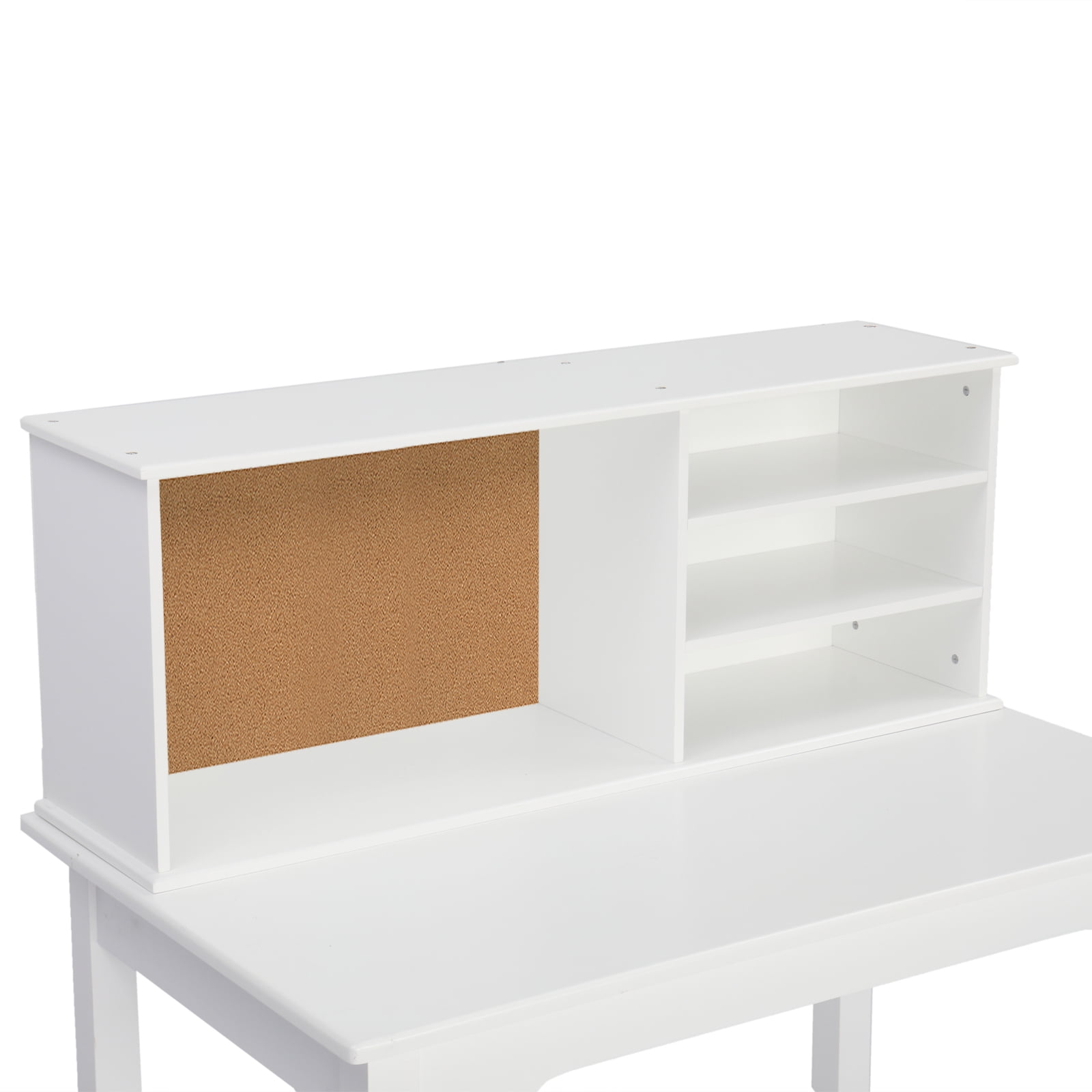Lowestbest Painted Student Table and Chair Set, Multifunctional Study Table and Chair Set with Desk, White