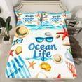 thumbnail image 2 of Erosebridal Teen Ocean Life Sheet Set Twin,Hawaiian Beach Bedding Sets Twin Size,Sea Room Decorative,Breathable,3pcs, 2 of 7