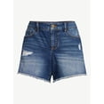 thumbnail image 6 of Sofia Jeans Women's Lila Mid Rise Distressed High Low Hem Shorts, 6 of 6