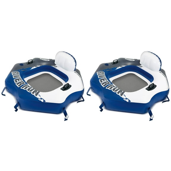 Intex River Run Connect Lounge Inflatable Floating Water Tube (2 Pack)